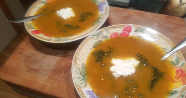Roasted Butternut – Kale Soup